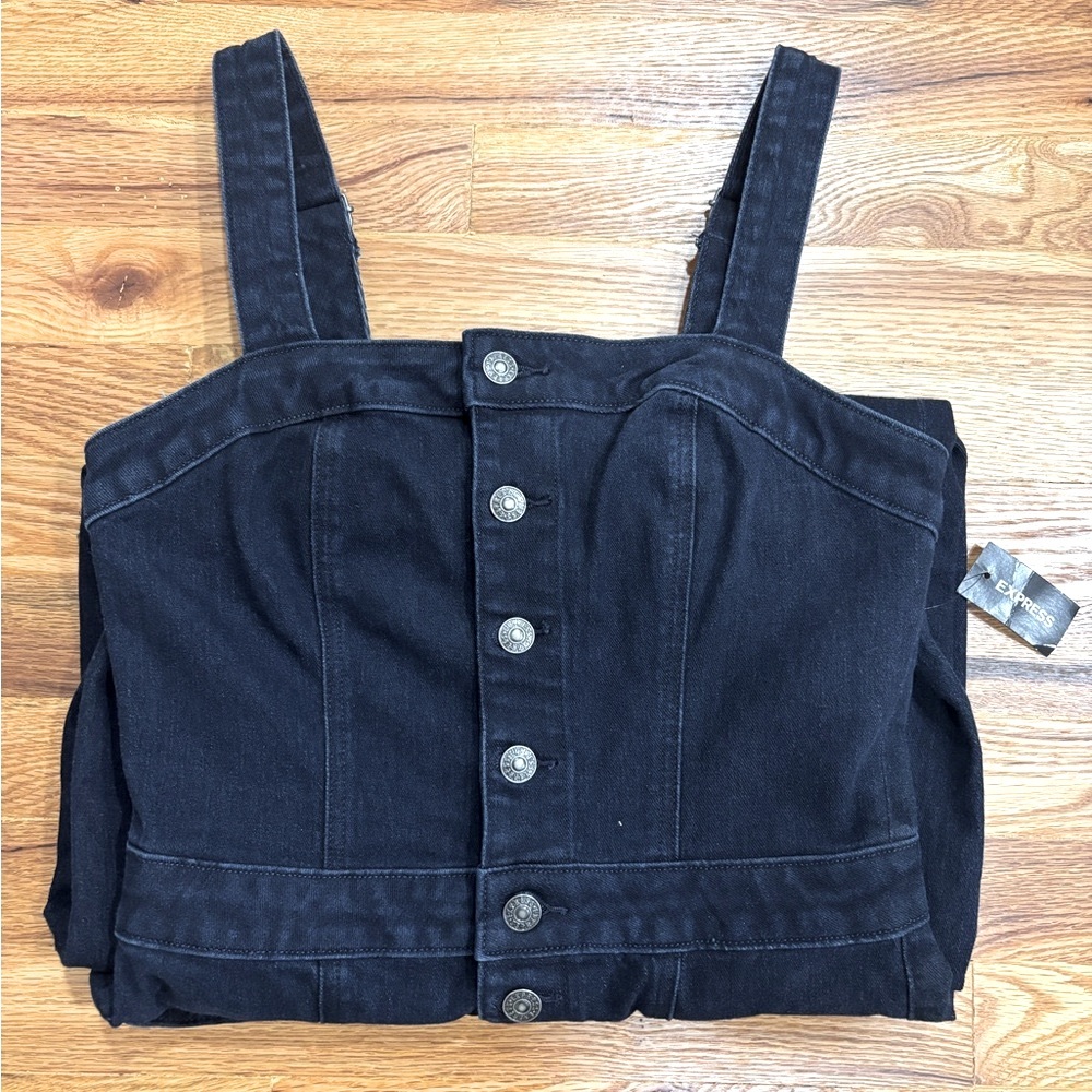 NWT Express Dark Blue Denim Jumpsuit